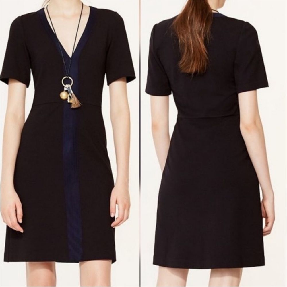 Tory Burch Sallare Tunic Blue Modal Suede V Neck Dress size XS